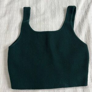 House of Harlow 1960 Ribbed Crop Tank - Forest Green